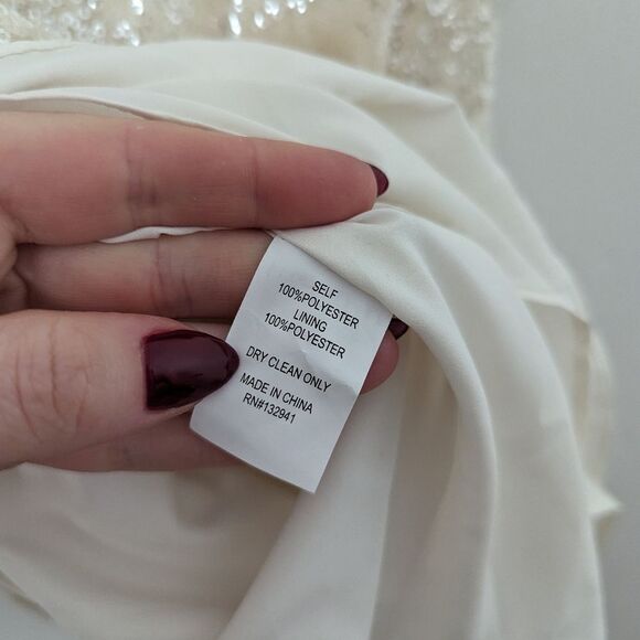 Amanda Uprichard cream ivory Aurora Samba sequin mockneck halter mini dress - Picture 4 of 6